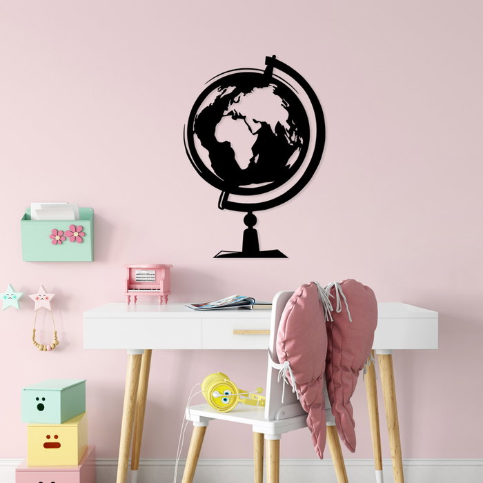 Wallity World Map 3 Escultura de pared de metal negra Wallity World Map 3 Escultura de pared de metal negra